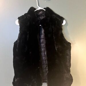Black Faux Fur Vest